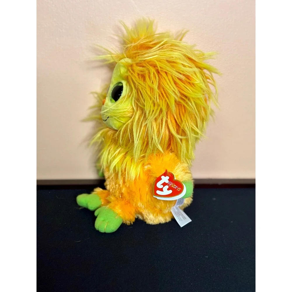 Ty Frizzys Tang Orange Yellow Monster Plush Sparkling Green Eyes 8 Inch NWT